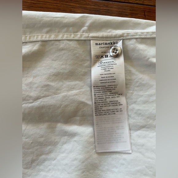 Marimekko Jokapoika Shirt Unisex Striped White and Light Gray Size S - Picture 14 of 16